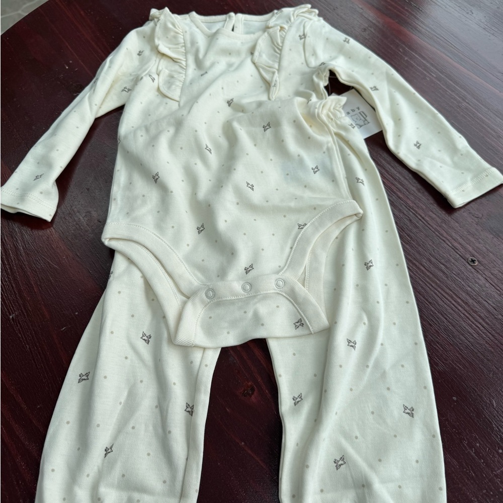 Cream Kids One Piece with Ruffle Details